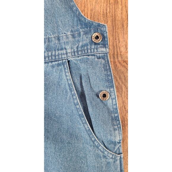 Vintage Agapo Bib Overalls Womens Med Crop Capri Embroidered Flag 4th July Y2K - Picture 6 of 11